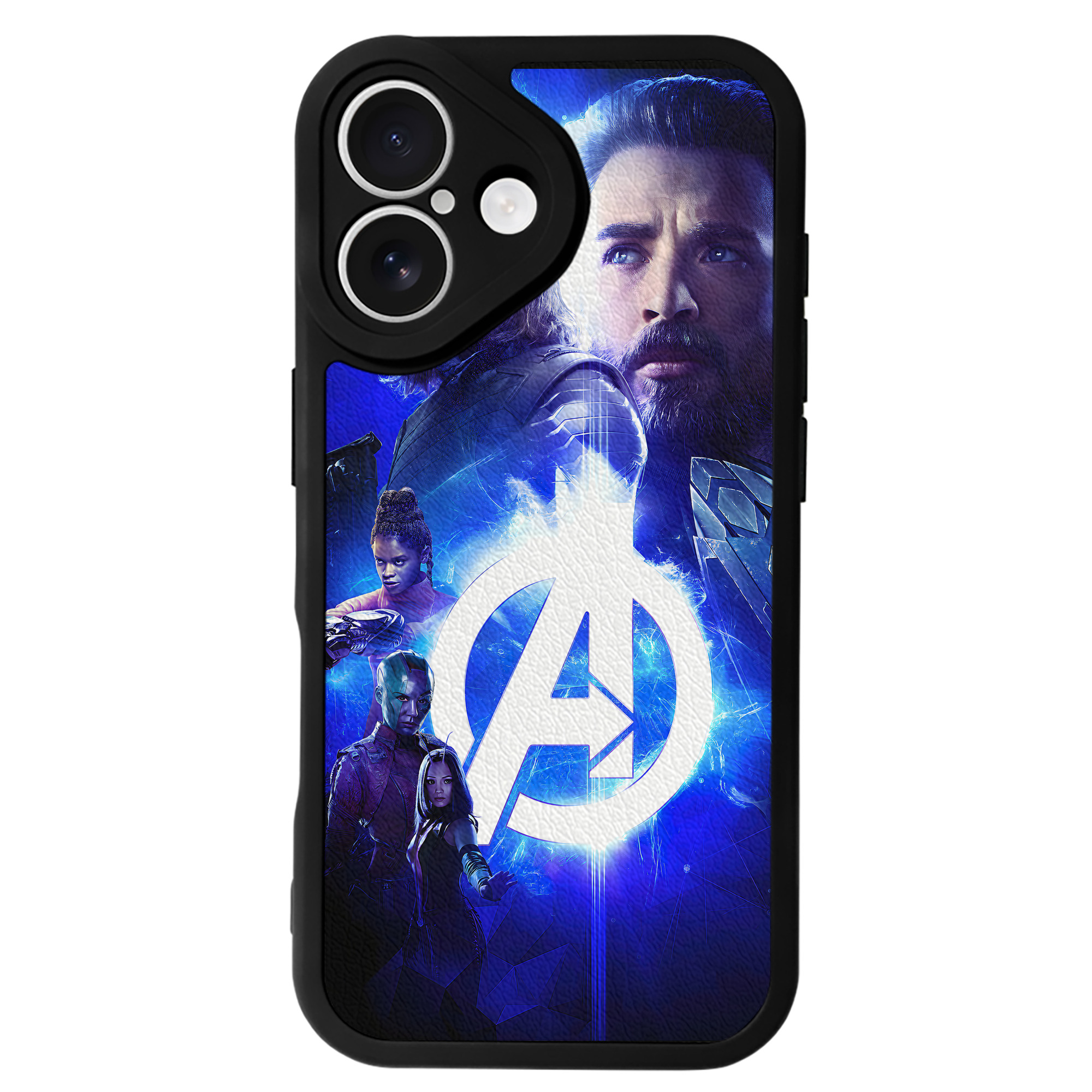 （画像用） アベンジャーズ The Avengers 【iPhone 16シリーズ対応】シリコンスマホケース（レザー調） 材質：シリコン